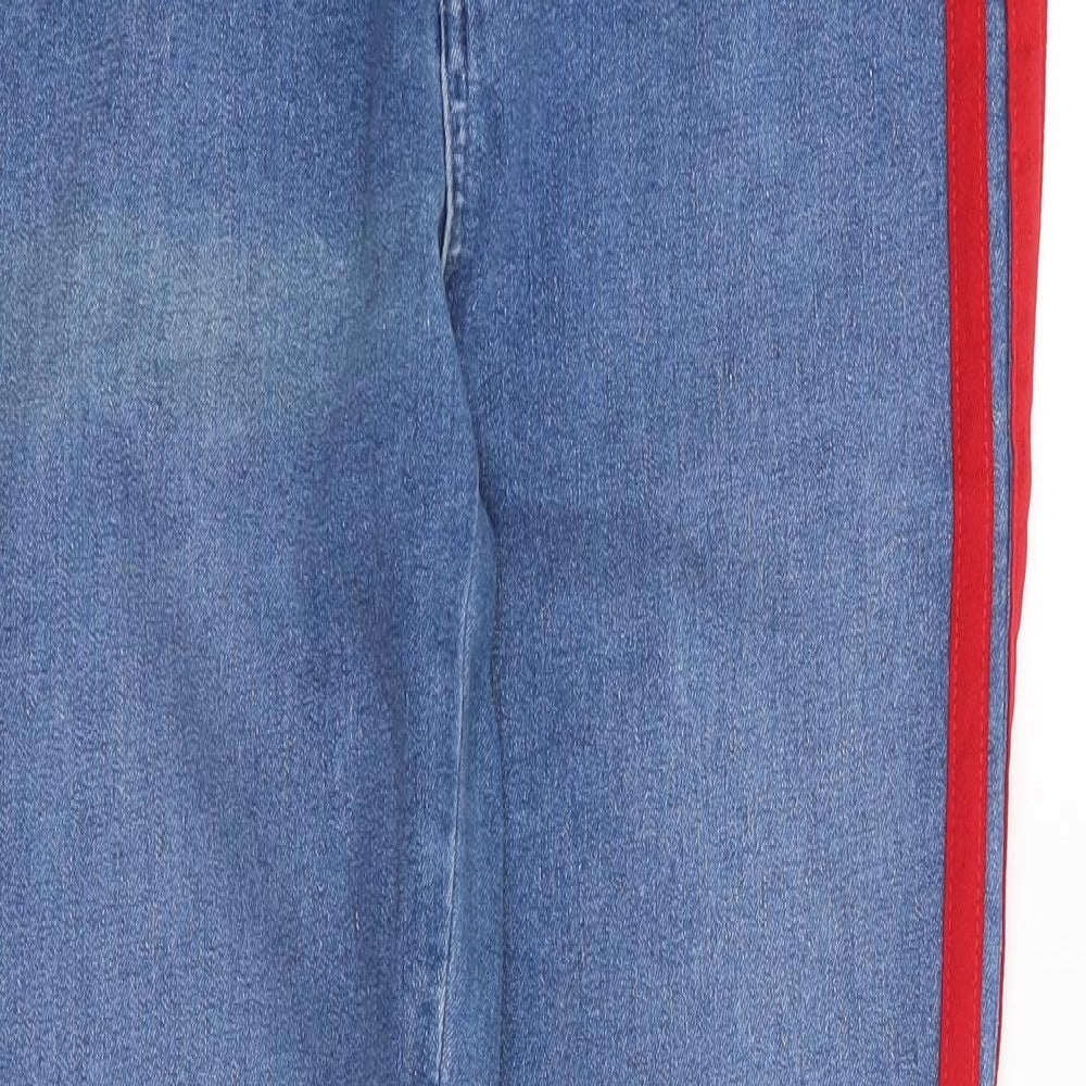 Only Womens Blue Striped Cotton Skinny Jeans Size 28 L30 in Regular Zip