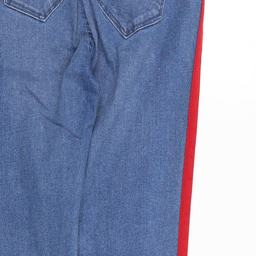Only Womens Blue Striped Cotton Skinny Jeans Size 28 L30 in Regular Zip