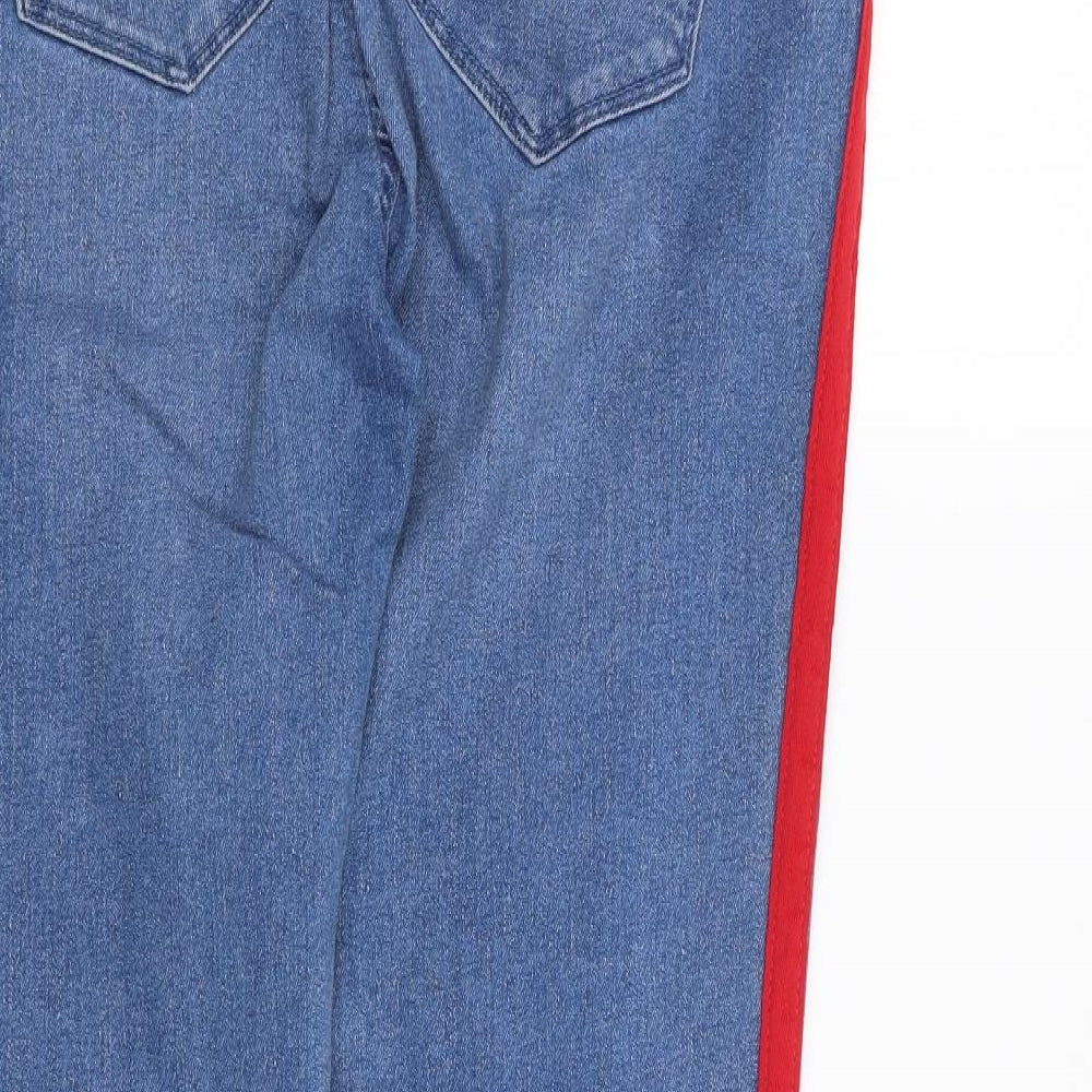 Only Womens Blue Striped Cotton Skinny Jeans Size 28 L30 in Regular Zip