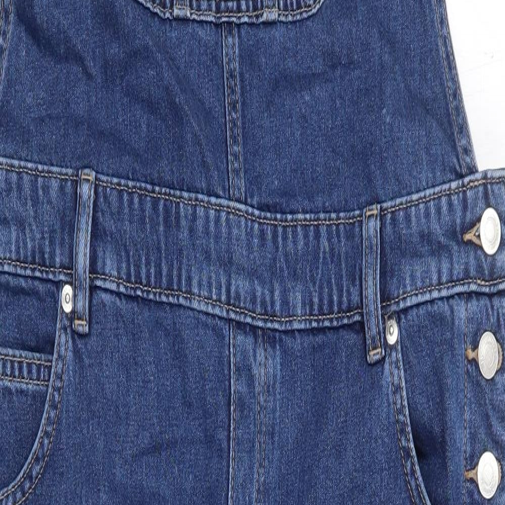 F&F Womens Blue  100% Cotton Coverall One-Piece Size 12 L28 in Pullover