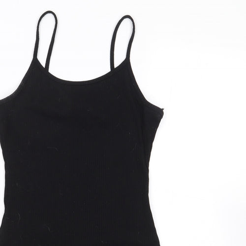 Primark Womens Black  Polyester Catsuit One-Piece Size 2XS  Snap - Ribbed