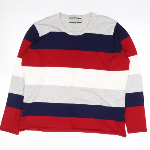 Paco Boutique Womens Multicoloured Round Neck Striped Viscose Pullover Jumper Size 14