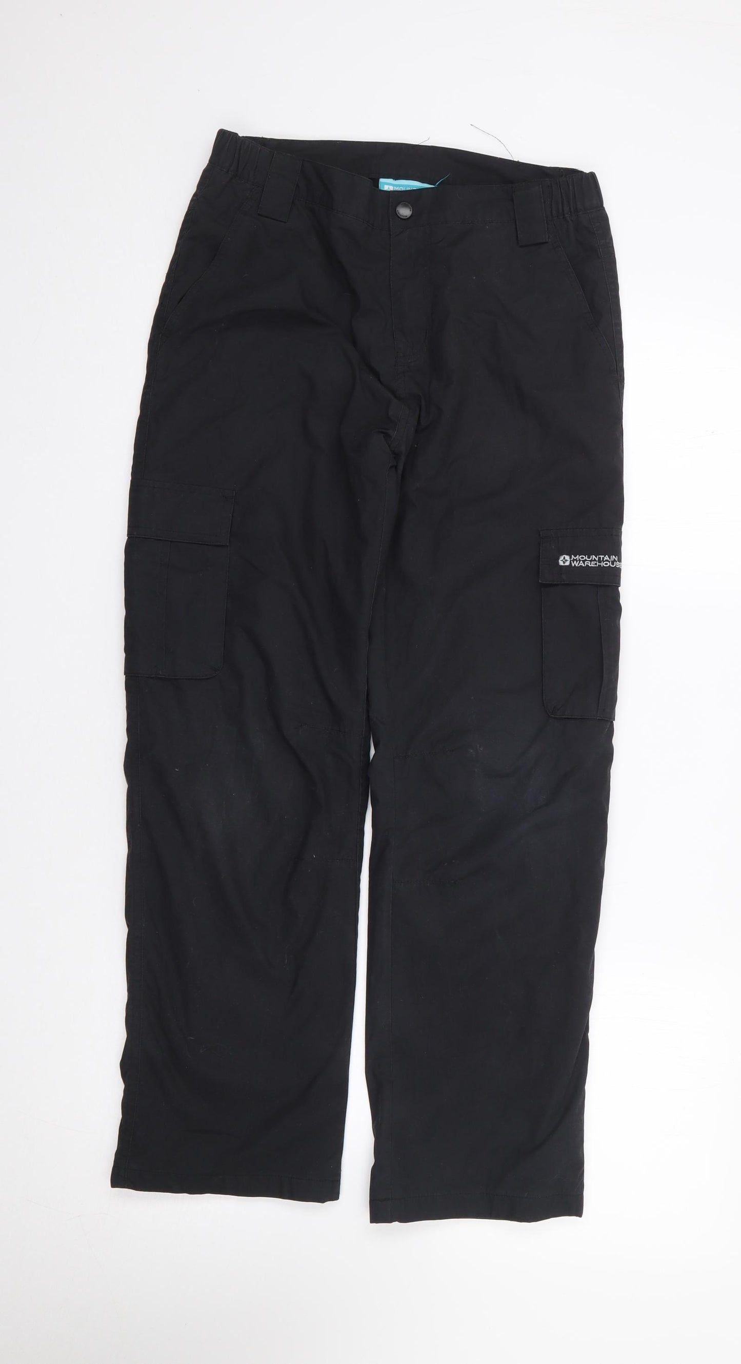 Mountain Warehouse Boys Black  Polyester Rain Trousers Trousers Size 11-12 Years L28 in Regular Zip