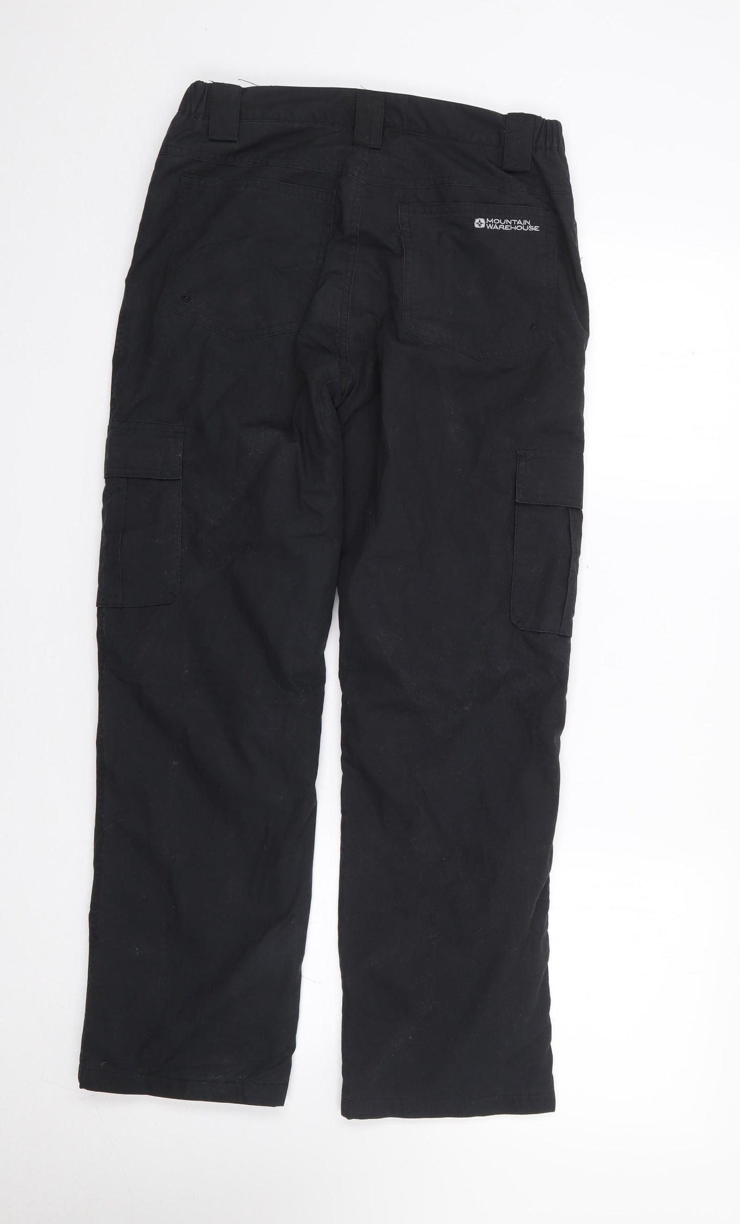 Mountain Warehouse Boys Black  Polyester Rain Trousers Trousers Size 11-12 Years L28 in Regular Zip