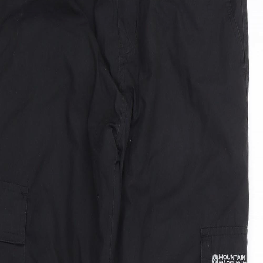 Mountain Warehouse Boys Black  Polyester Rain Trousers Trousers Size 11-12 Years L28 in Regular Zip