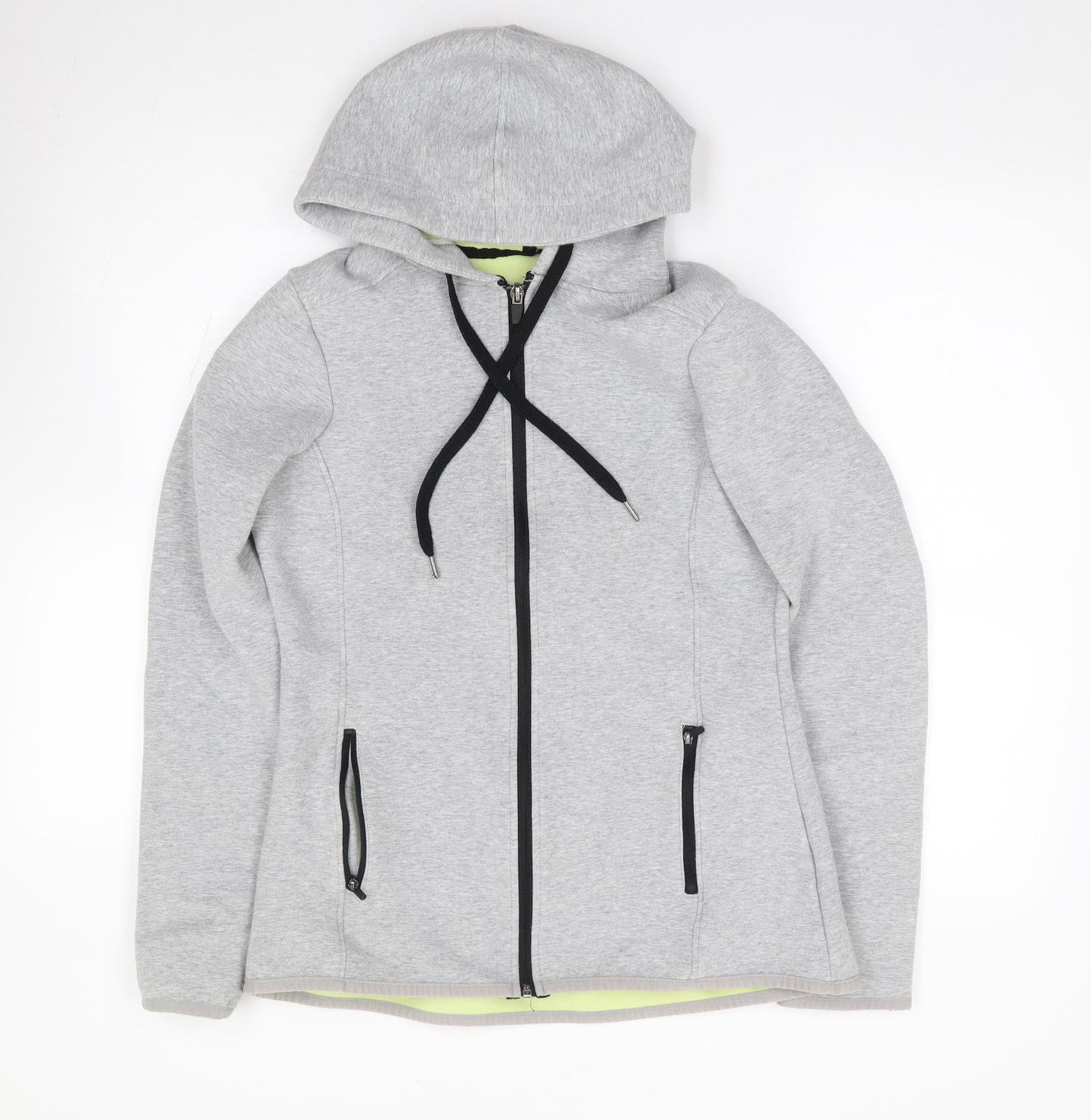Marks and Spencer Womens Grey  Cotton Full Zip Hoodie Size 10  Zip - Activewear
