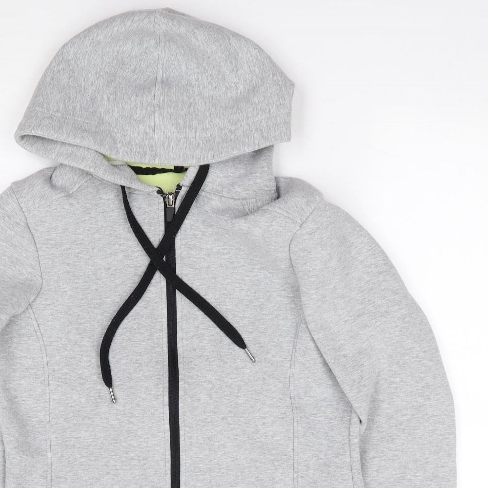 Marks and Spencer Womens Grey  Cotton Full Zip Hoodie Size 10  Zip - Activewear