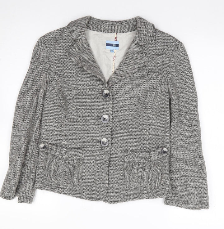 Oasis Womens Black Jacket Size 8 Button