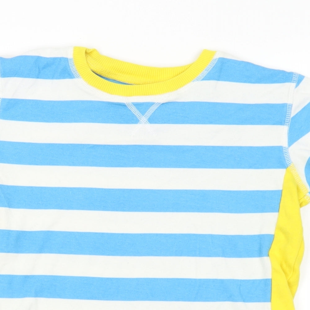 Willow Girls Multicoloured Striped Cotton Basic T-Shirt Size 9-10 Years Crew Neck