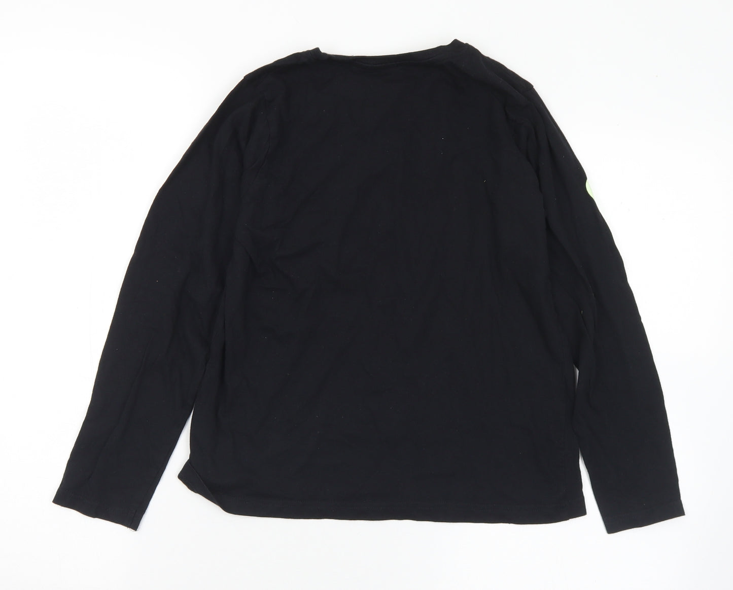 Hallow Scream Boys Black  Cotton Basic T-Shirt Size 10-11 Years Crew Neck  - Glow in the dark Skeleton