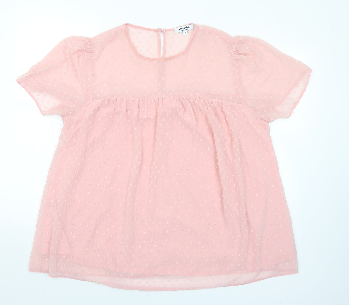 Simply Be Womens Pink  Polyester Basic Blouse Size 18 Round Neck