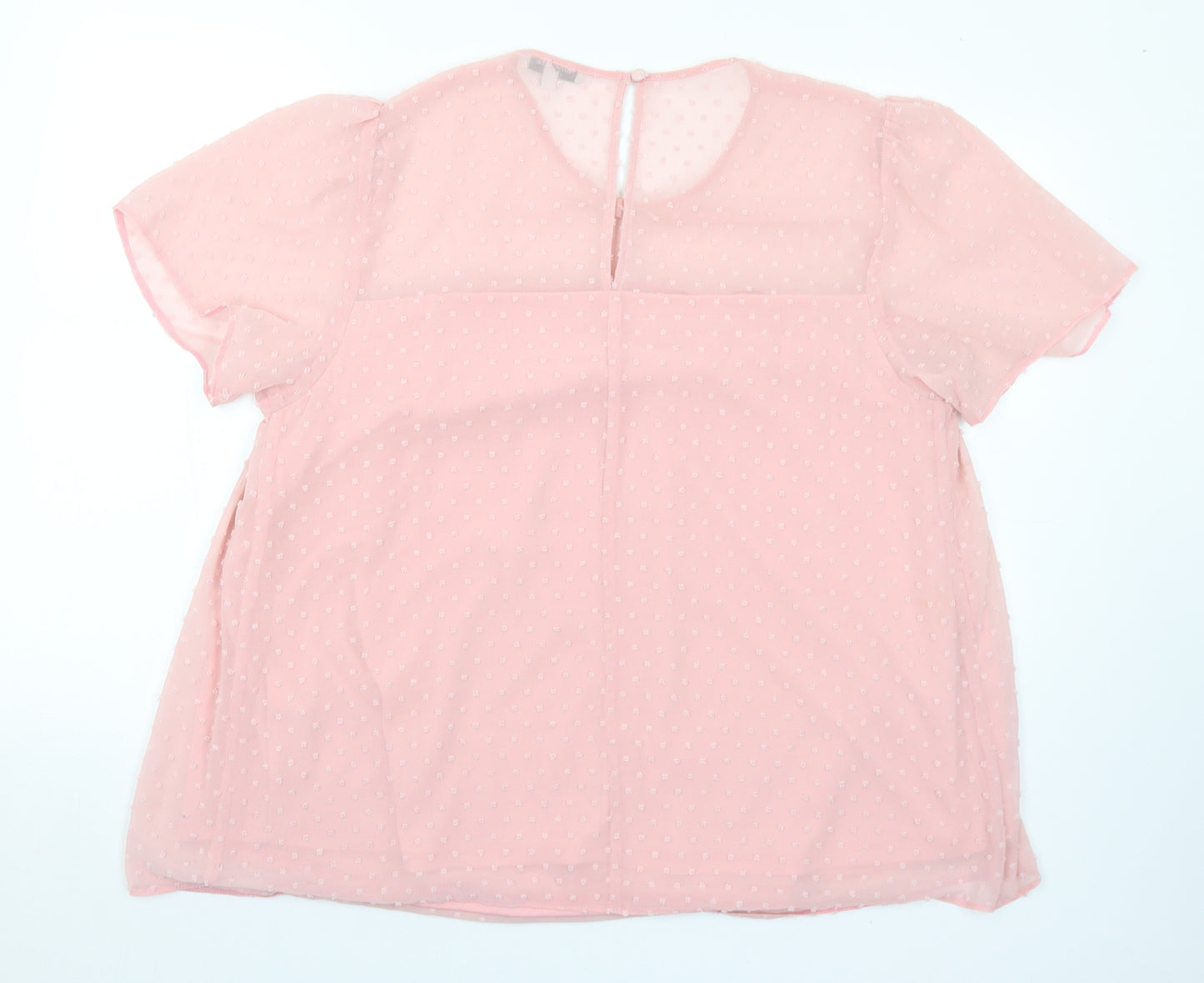 Simply Be Womens Pink  Polyester Basic Blouse Size 18 Round Neck