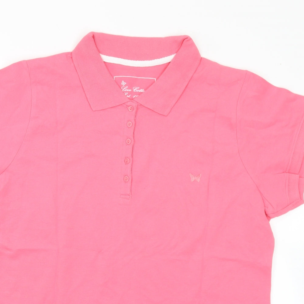 BHS Womens Pink  Cotton Basic Polo Size 20 Collared