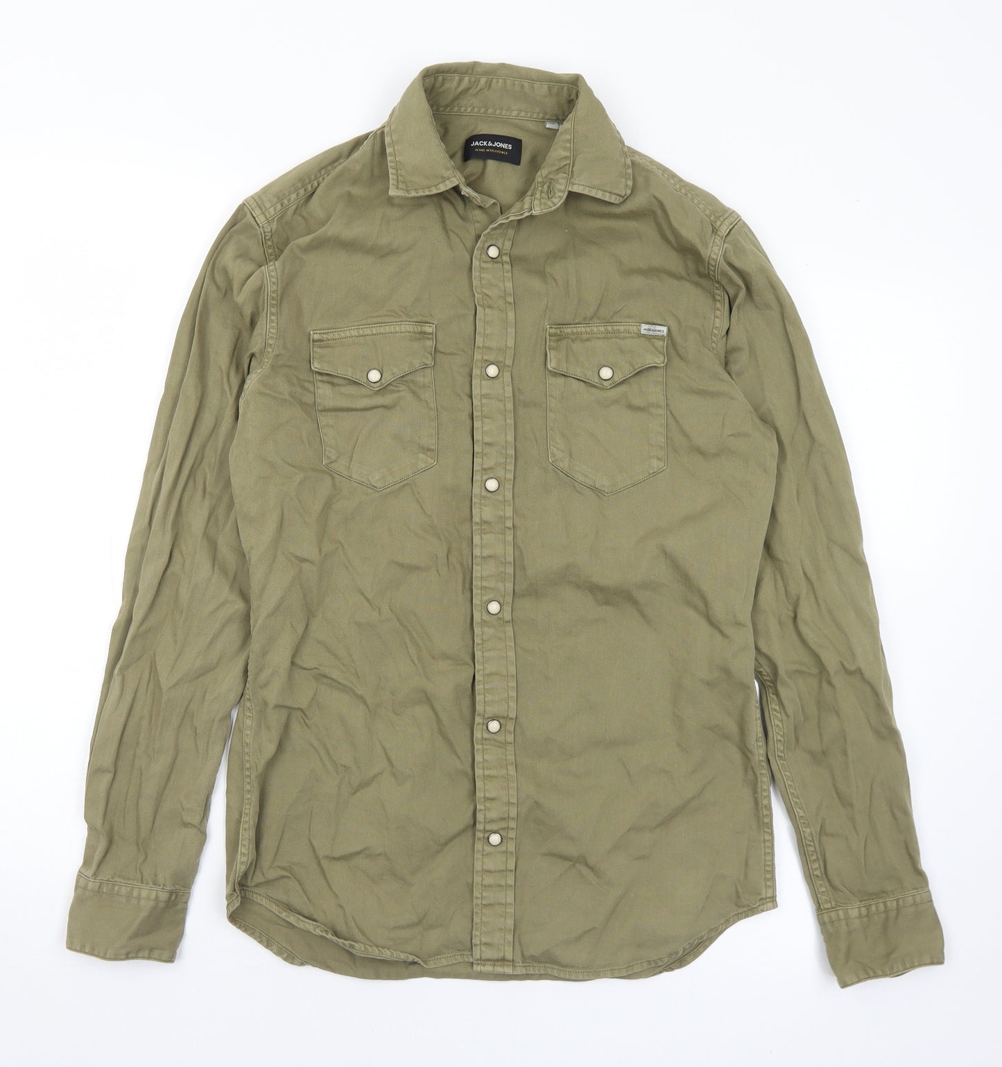 JACK & JONES Mens Green  Cotton  Button-Up Size XS Collared Button