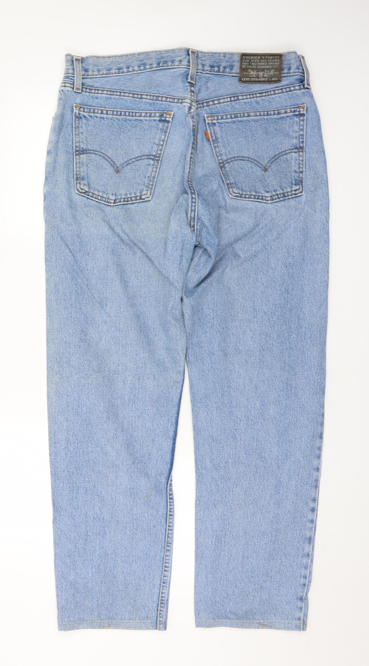 Levi's Mens Blue  Cotton Straight Jeans Size 36 in L32 in Regular Button