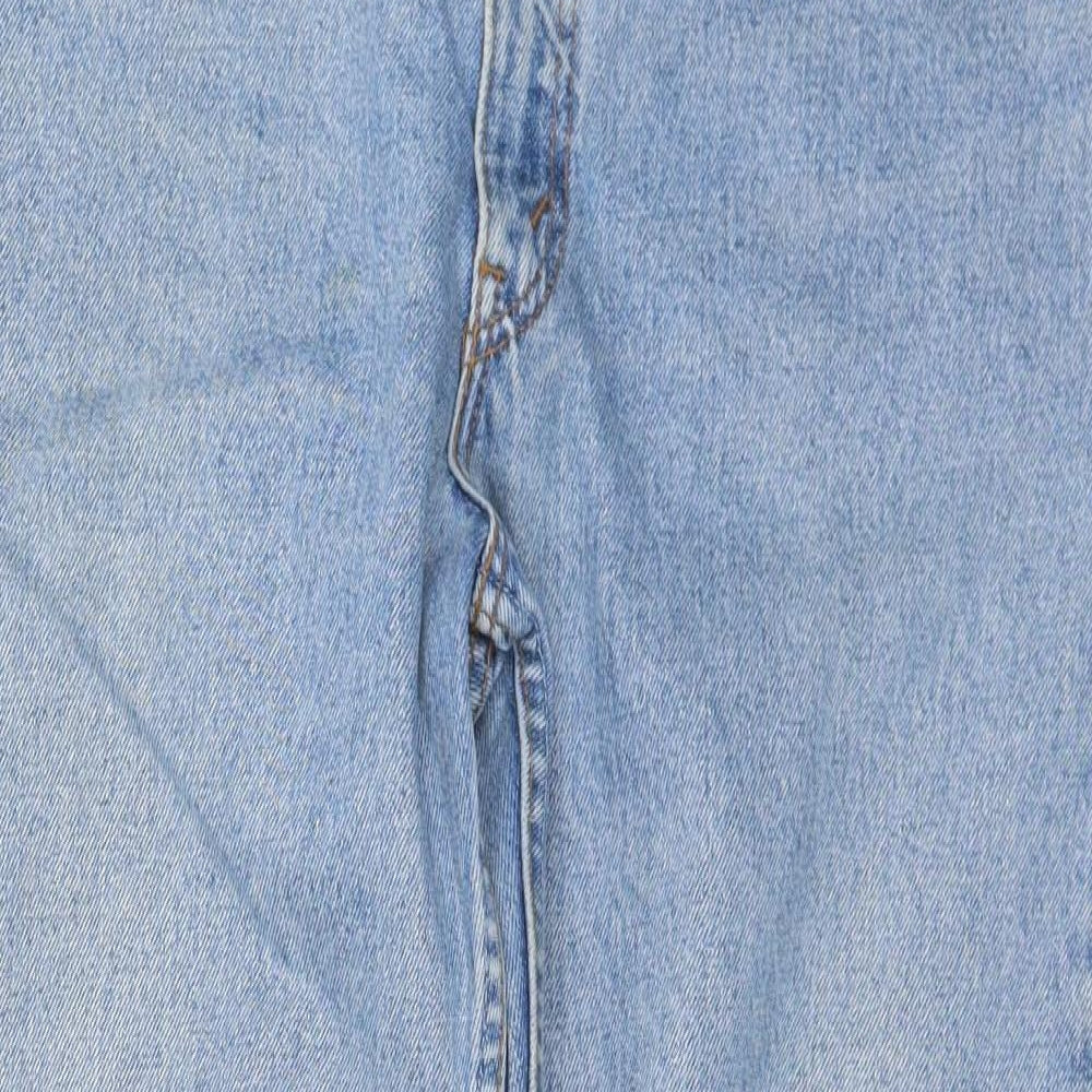 Levi's Mens Blue  Cotton Straight Jeans Size 36 in L32 in Regular Button