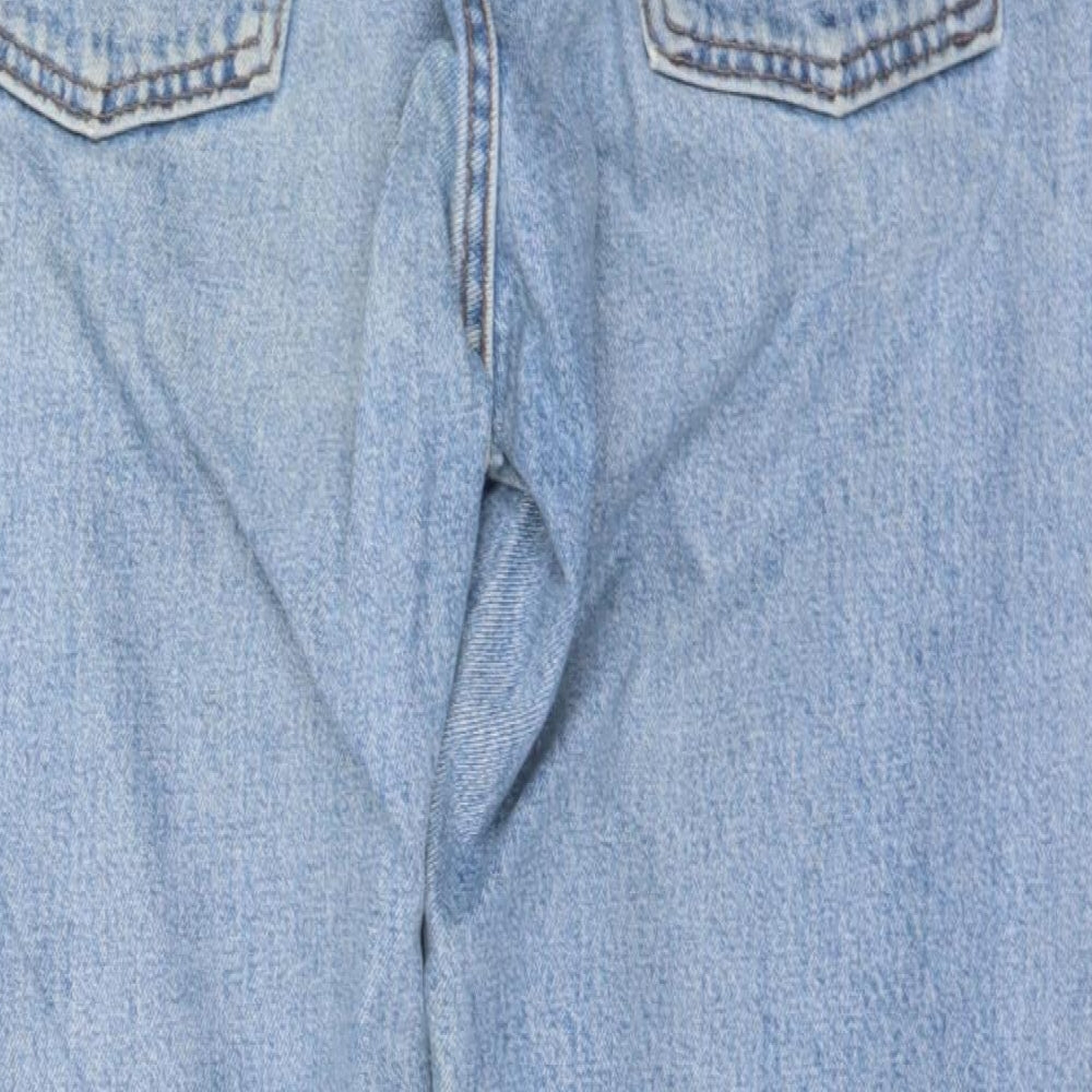 Levi's Mens Blue  Cotton Straight Jeans Size 36 in L32 in Regular Button