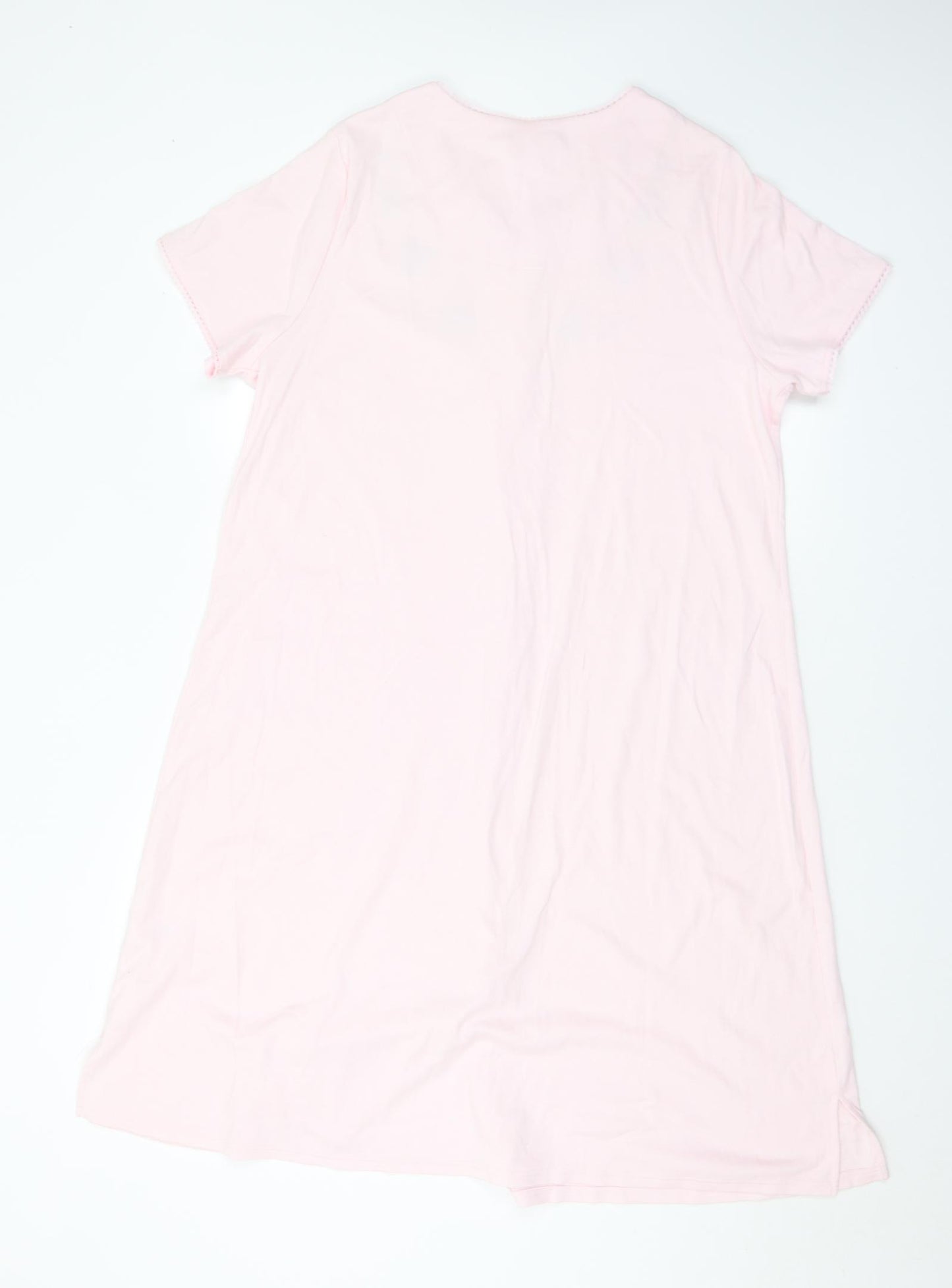 Marks and Spencer Womens Pink Floral Cotton Babydoll Dress Size 16   - 16-18