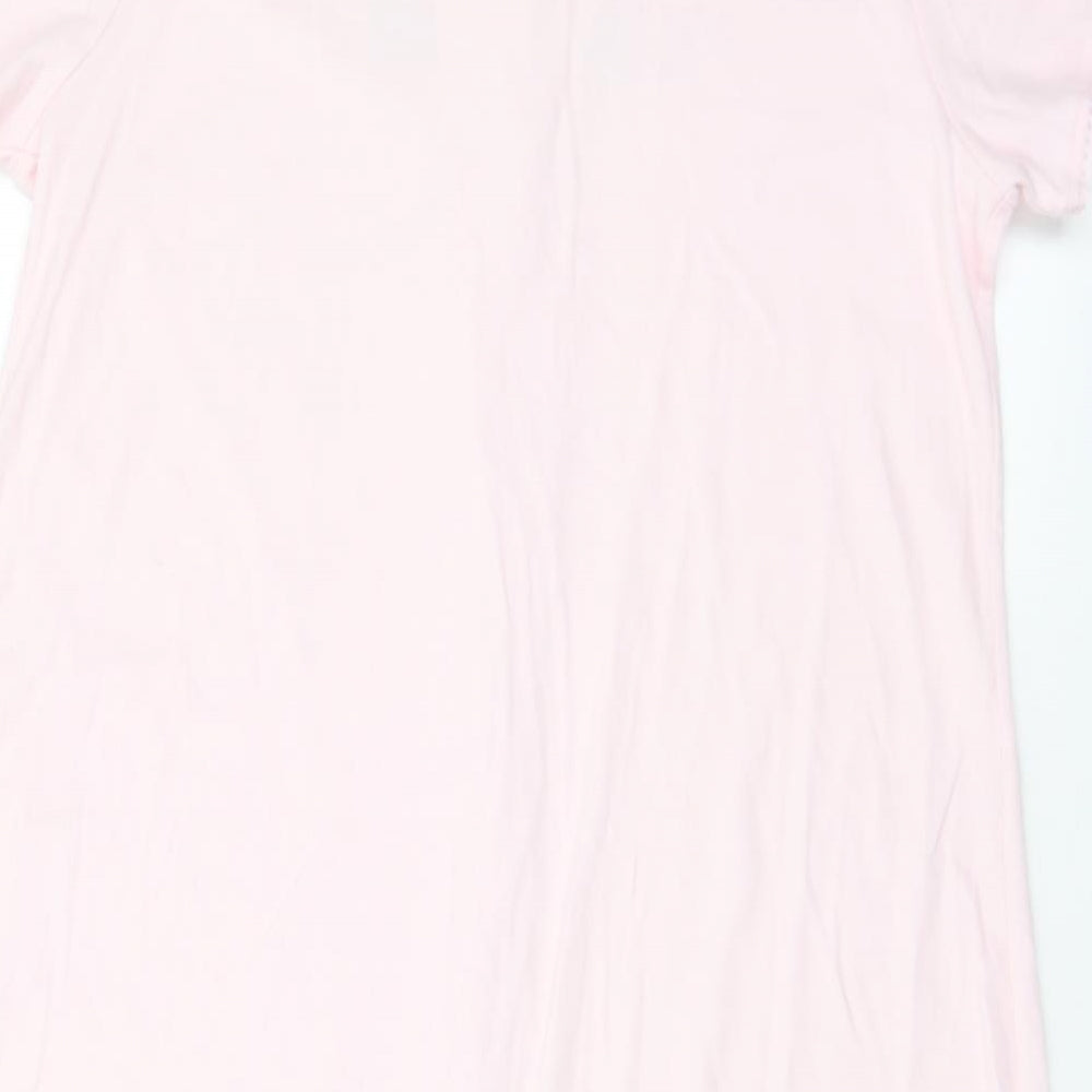 Marks and Spencer Womens Pink Floral Cotton Babydoll Dress Size 16   - 16-18
