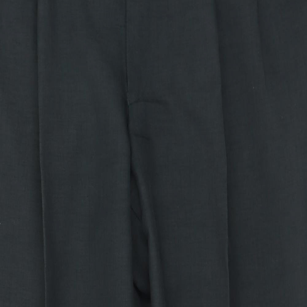 Marks and Spencer Mens Grey  Polyester Trousers  Size 38 in L31 in Regular Hook & Eye