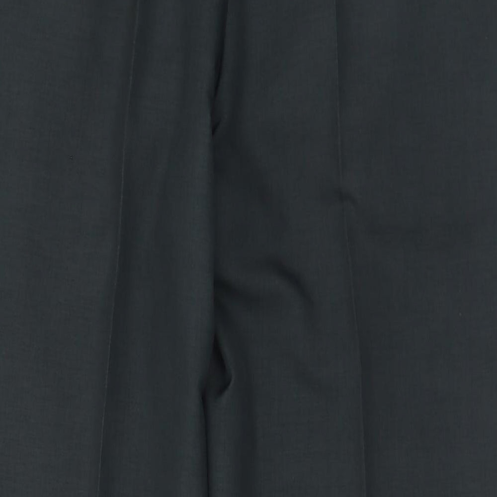 Marks and Spencer Mens Grey  Polyester Trousers  Size 38 in L31 in Regular Hook & Eye