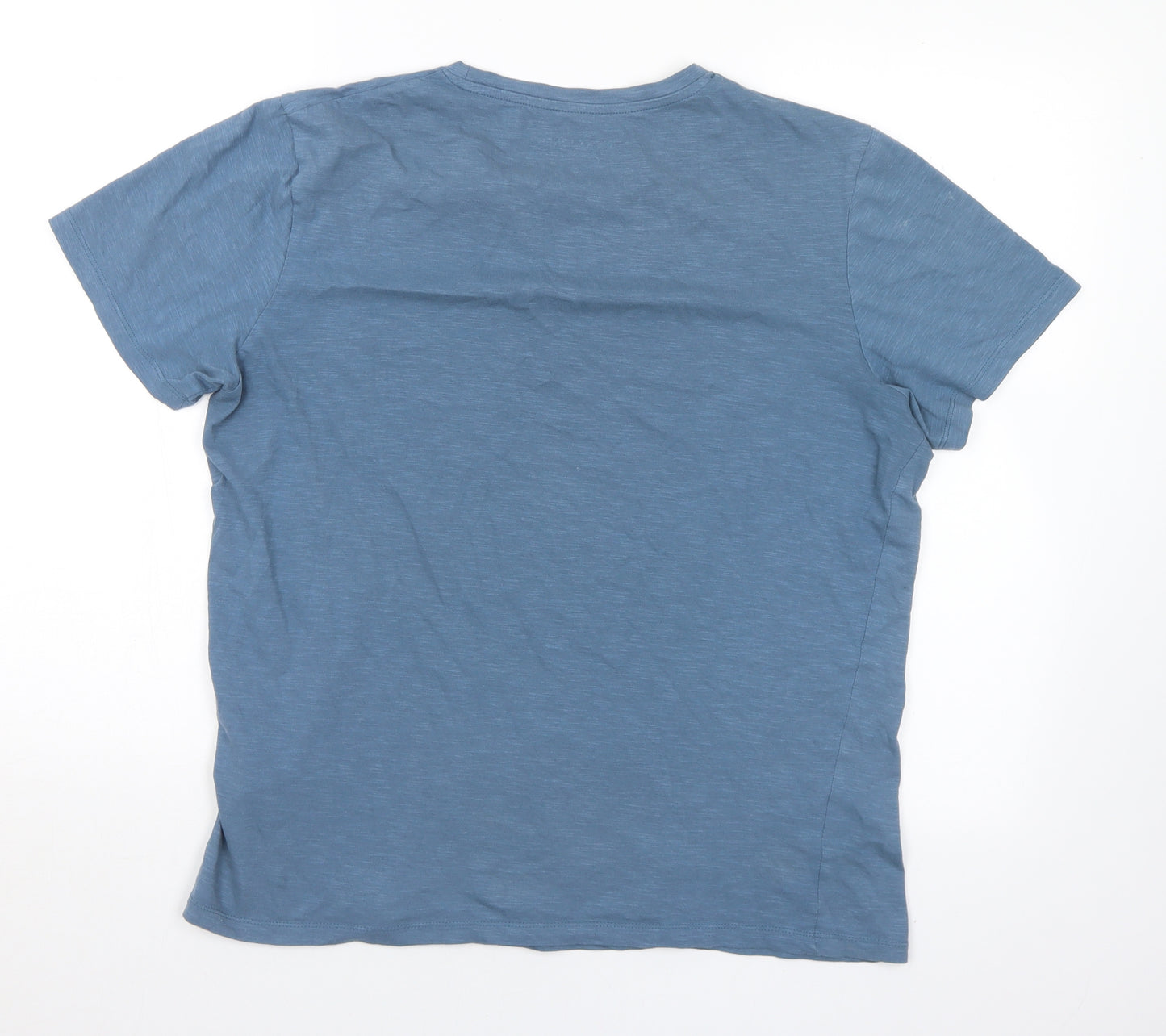 JACK & JONES Mens Blue Floral Cotton  T-Shirt Size M Round Neck