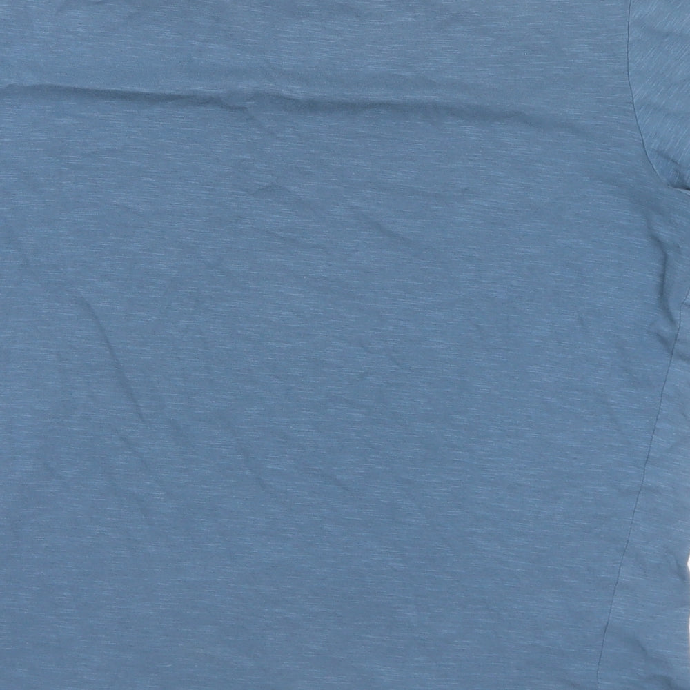 JACK & JONES Mens Blue Floral Cotton  T-Shirt Size M Round Neck