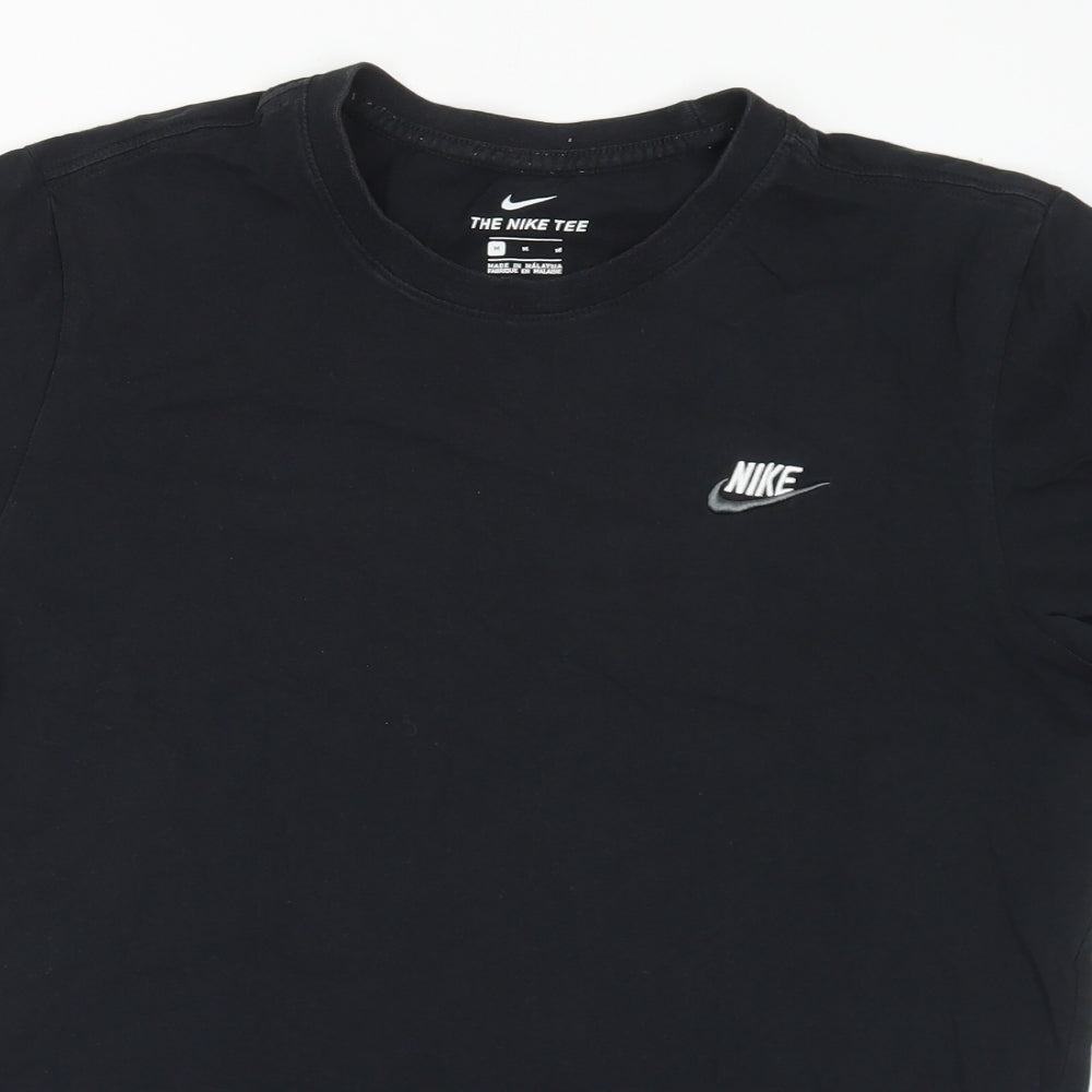 Nike Mens Black  Cotton  T-Shirt Size M Crew Neck