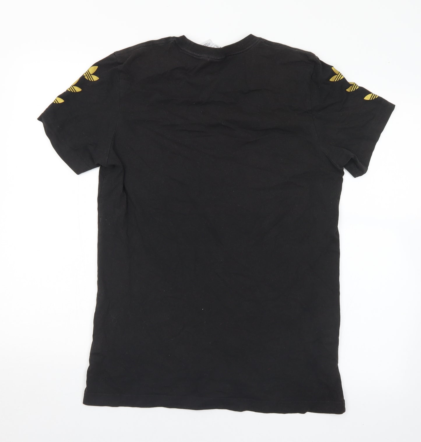 adidas Mens Black  Cotton  T-Shirt Size M Crew Neck  - Logo