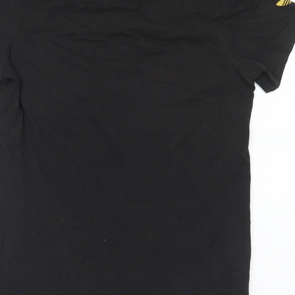 adidas Mens Black  Cotton  T-Shirt Size M Crew Neck  - Logo