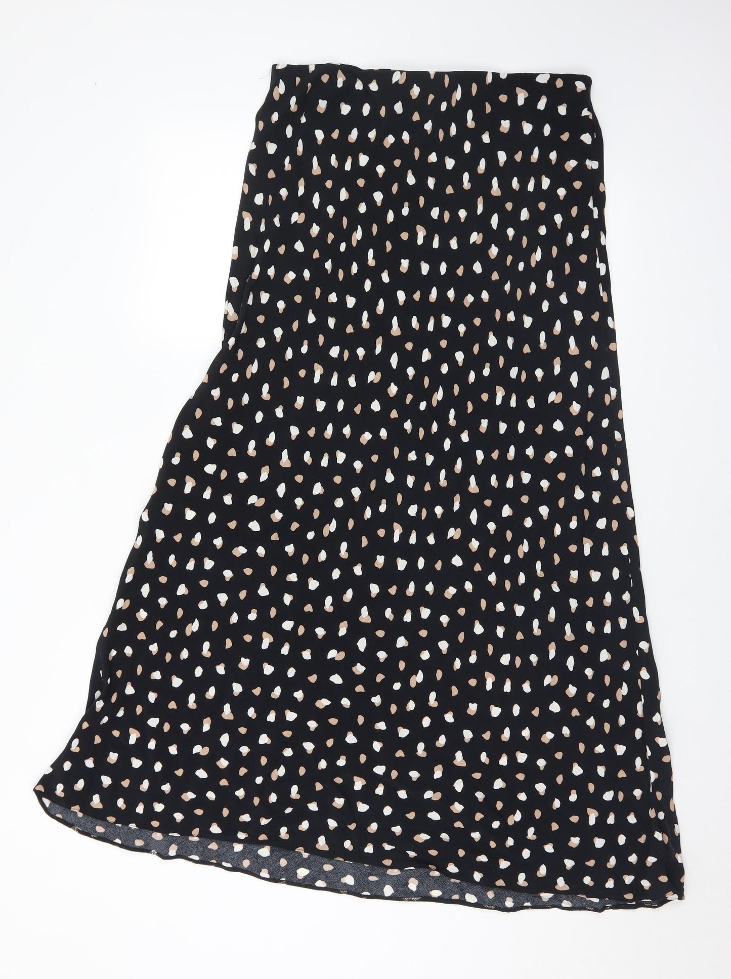 New Look Womens Black Geometric Viscose Maxi Skirt Size 14