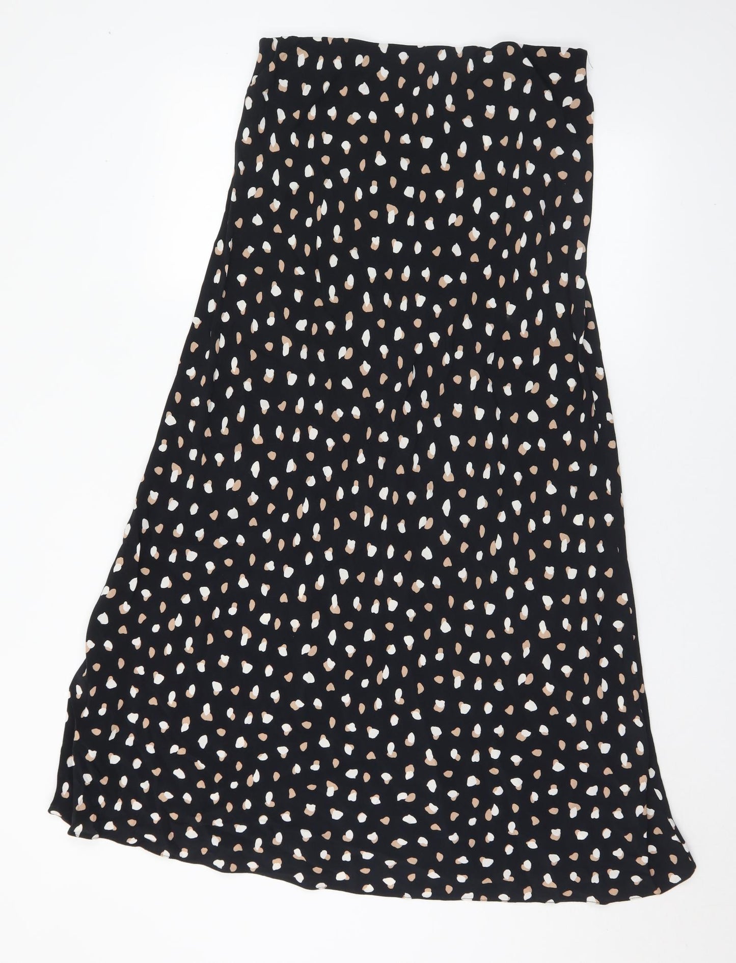 New Look Womens Black Geometric Viscose Maxi Skirt Size 14