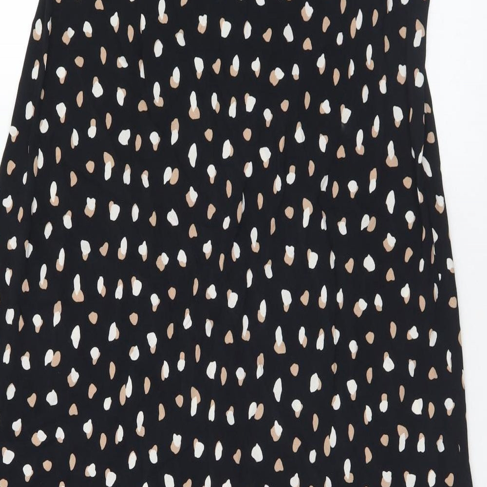 New Look Womens Black Geometric Viscose Maxi Skirt Size 14