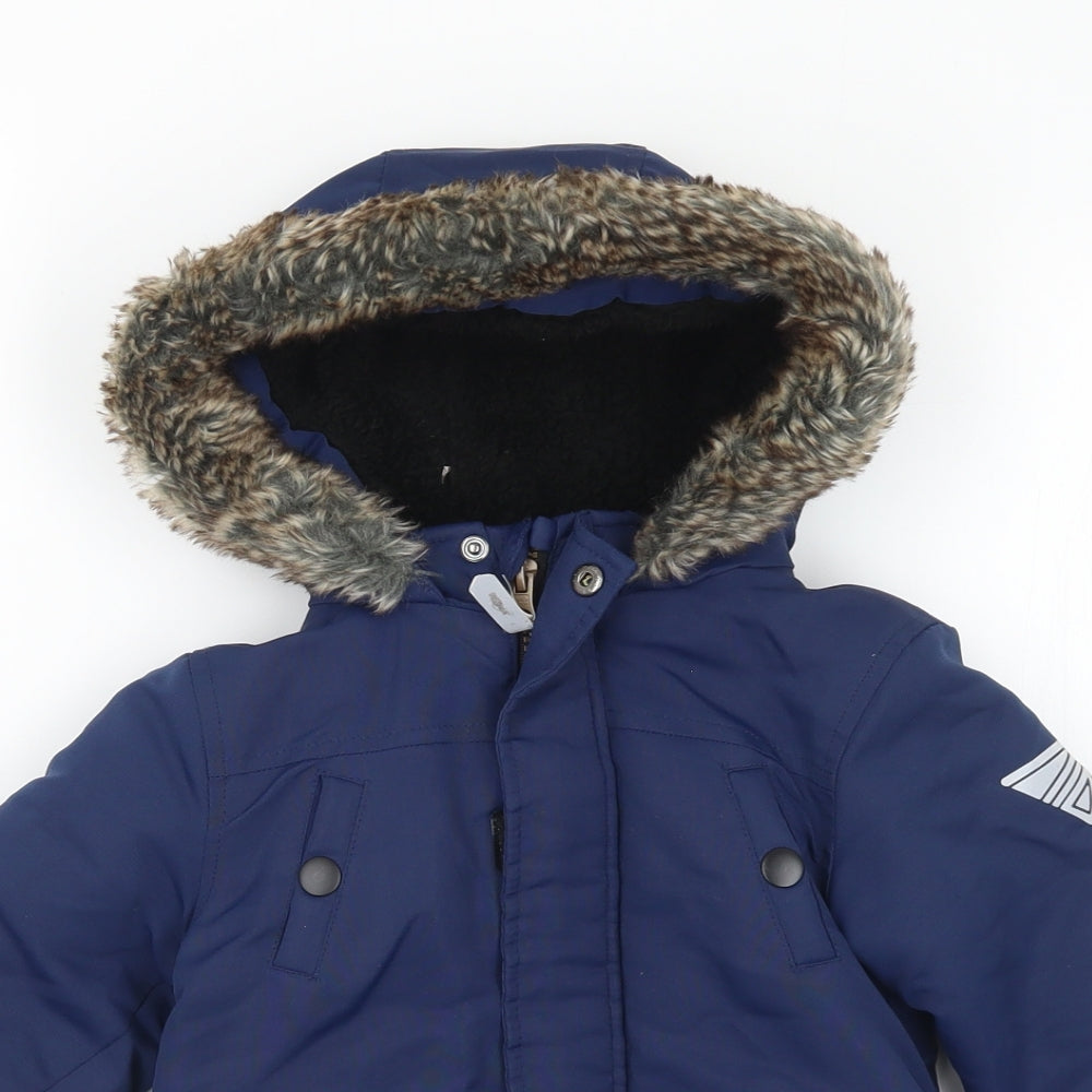 Primark Boys Blue   Basic Coat Coat Size 12-18 Months   Zip
