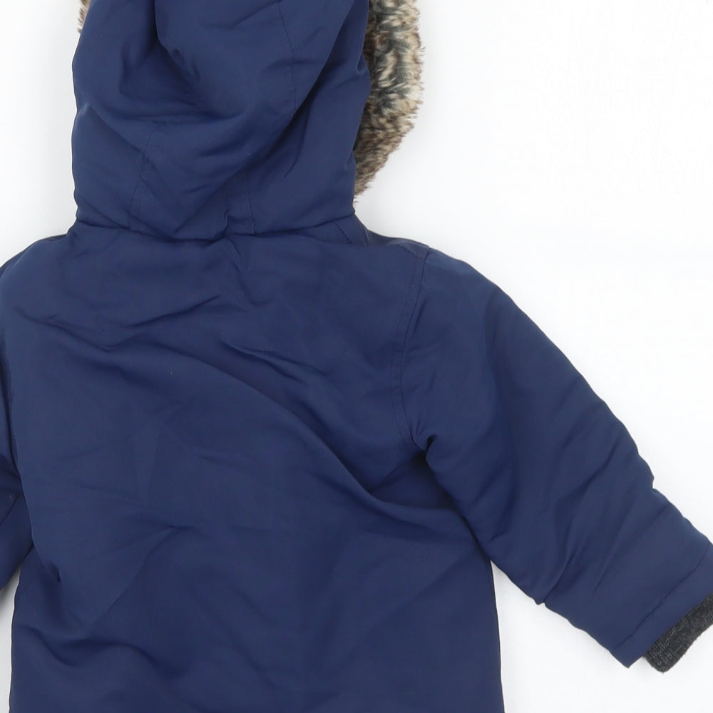 Primark Boys Blue   Basic Coat Coat Size 12-18 Months   Zip