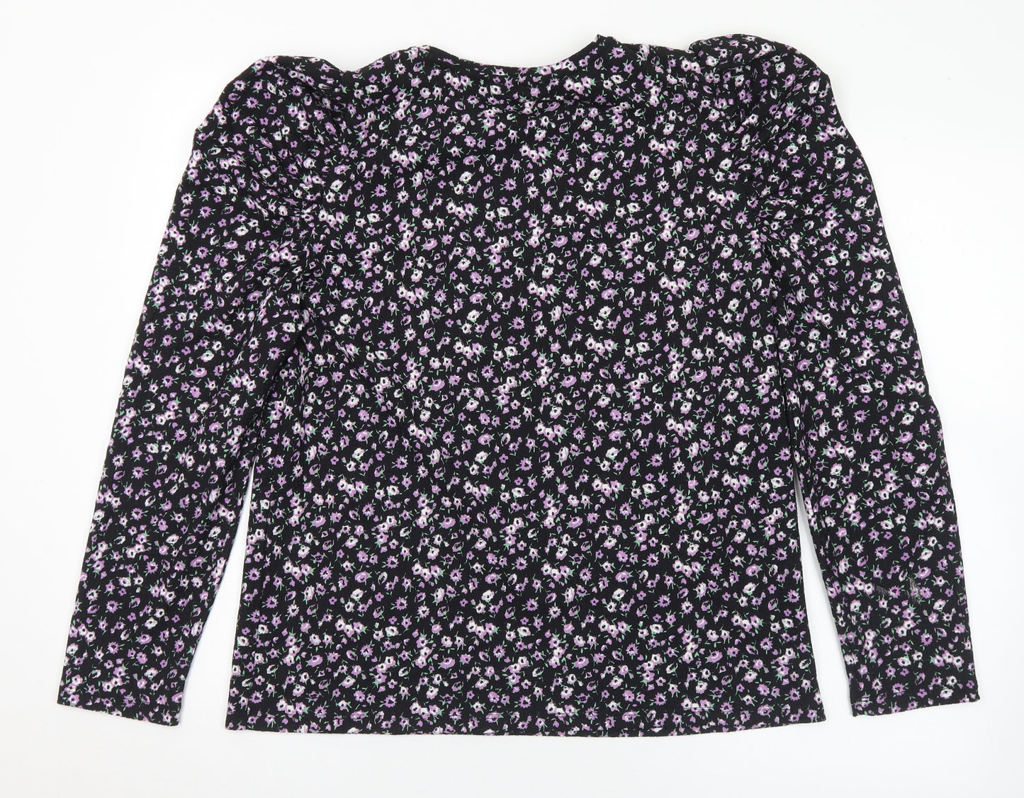F&F Womens Multicoloured Floral Polyester Basic Blouse Size 12 Round Neck