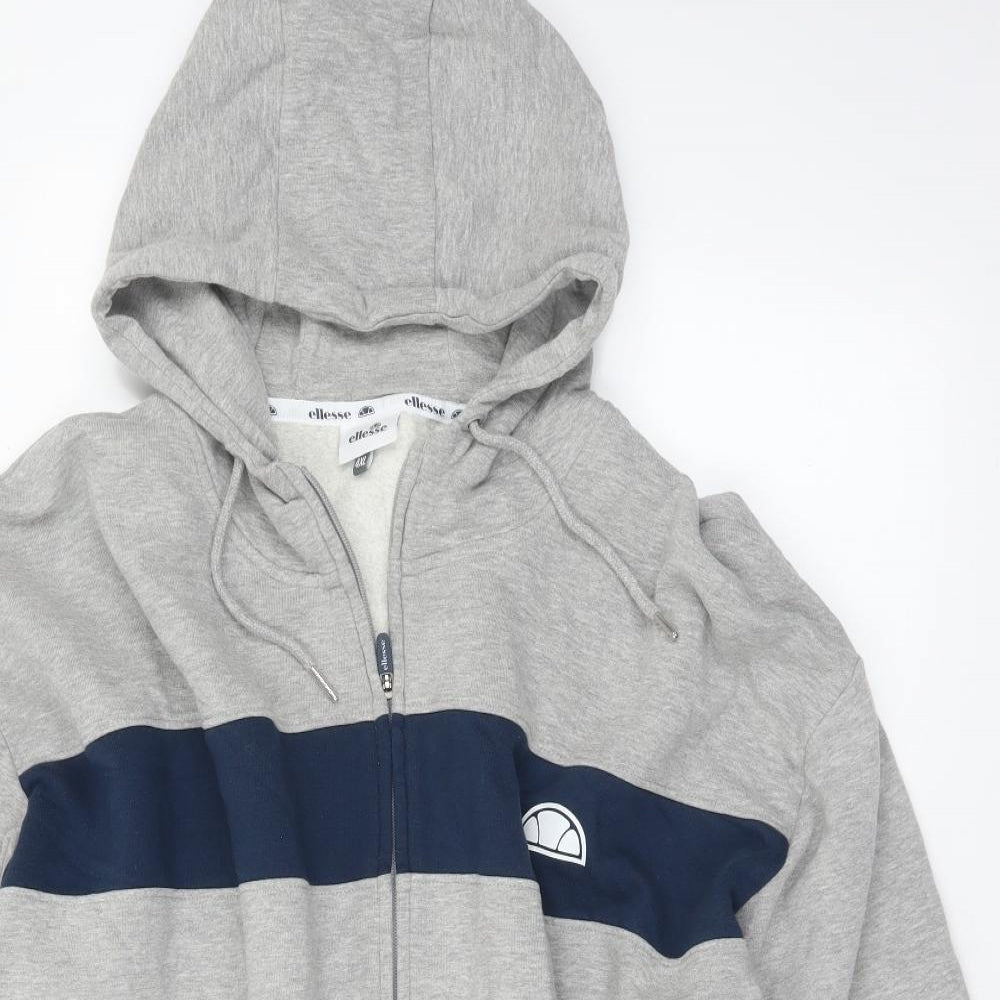 ellesse Mens Grey  Cotton Full Zip Hoodie Size 4XL