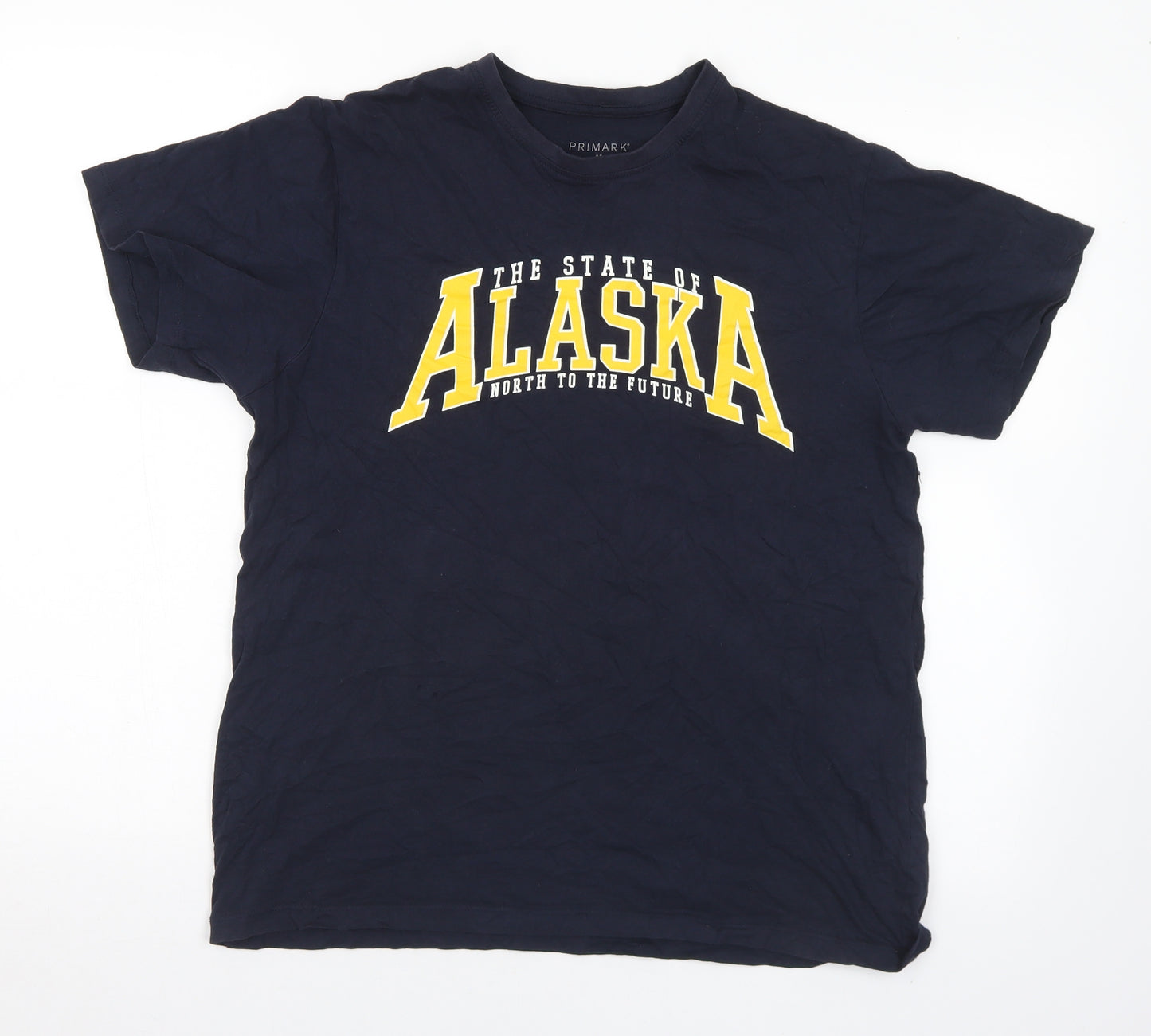 Primark Mens Black  Cotton  T-Shirt Size M Crew Neck  - Alaska