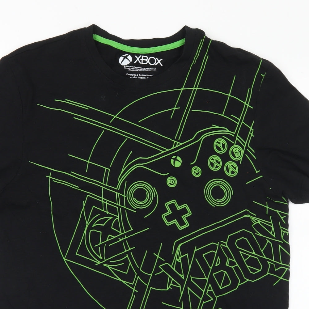 Primark Mens Black  Cotton  T-Shirt Size S Crew Neck  - Xbox