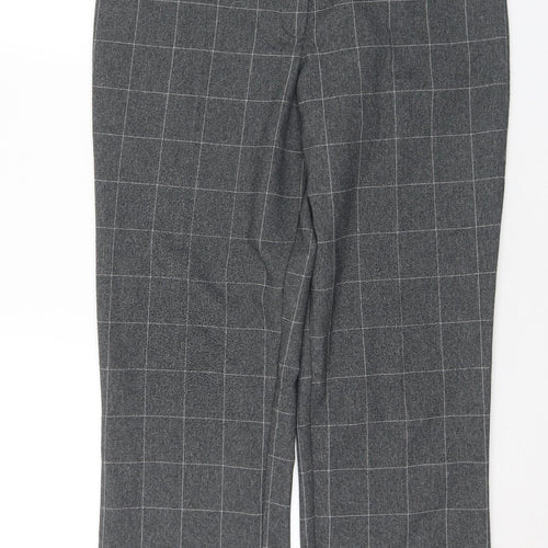 Gerard Womens Grey Check Polyester Trousers  Size 12 L28 in Regular
