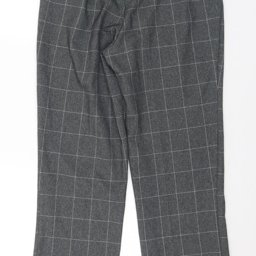 Gerard Womens Grey Check Polyester Trousers  Size 12 L28 in Regular
