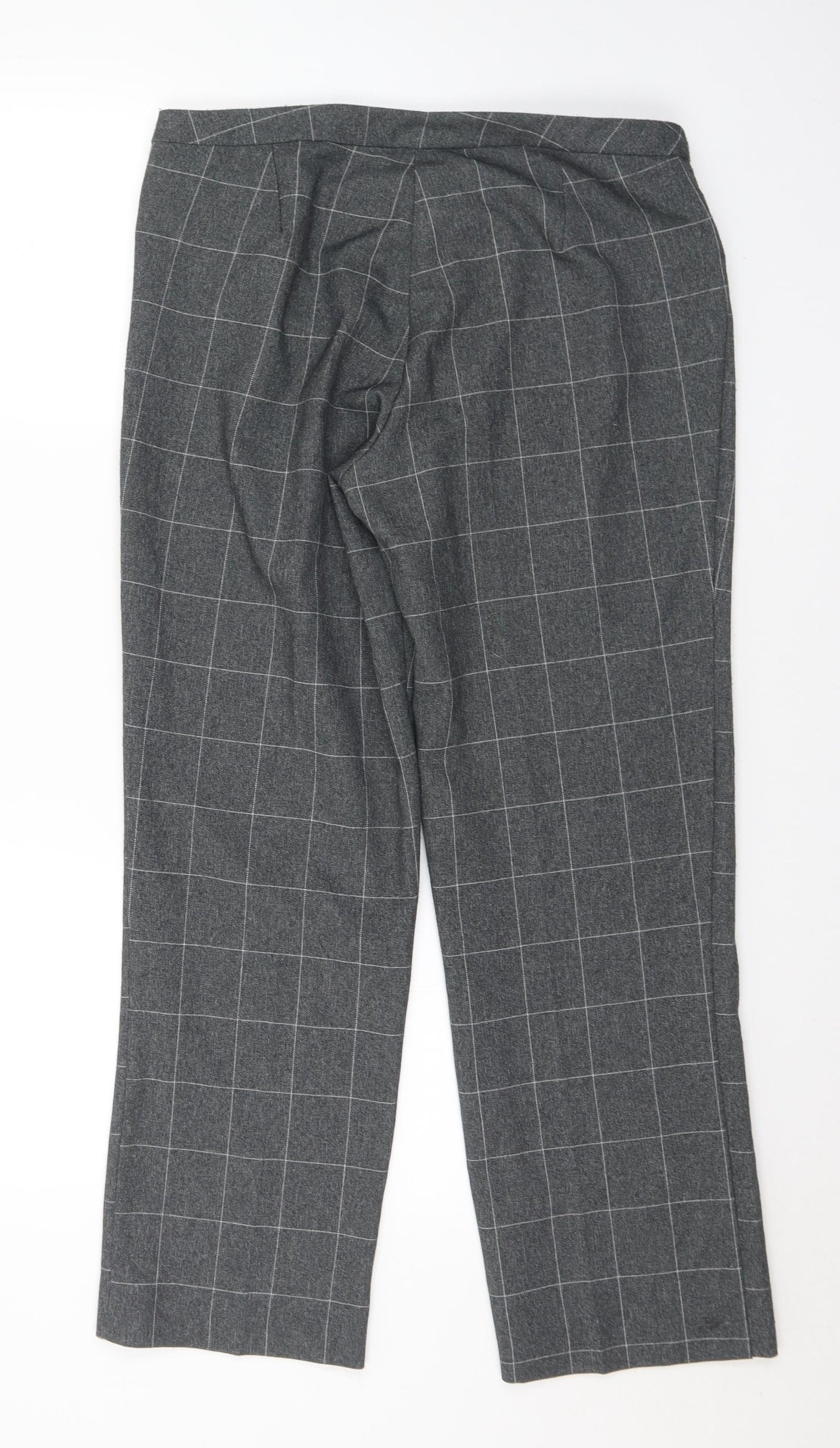 Gerard Womens Grey Check Polyester Trousers  Size 12 L28 in Regular