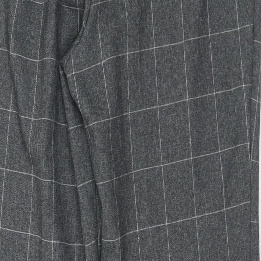 Gerard Womens Grey Check Polyester Trousers  Size 12 L28 in Regular