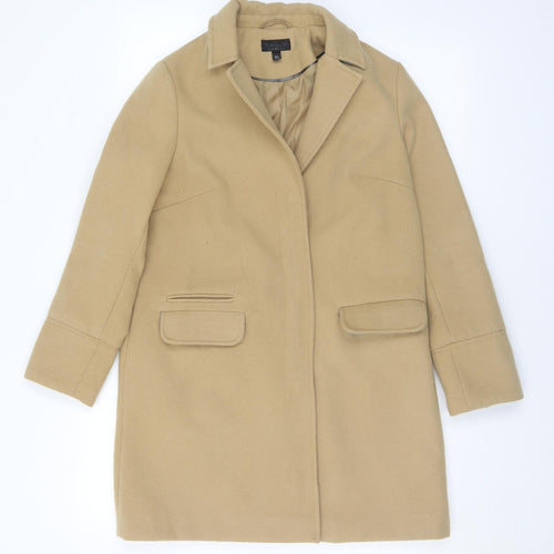 Topshop Womens Beige   Pea Coat Coat Size 8  Snap
