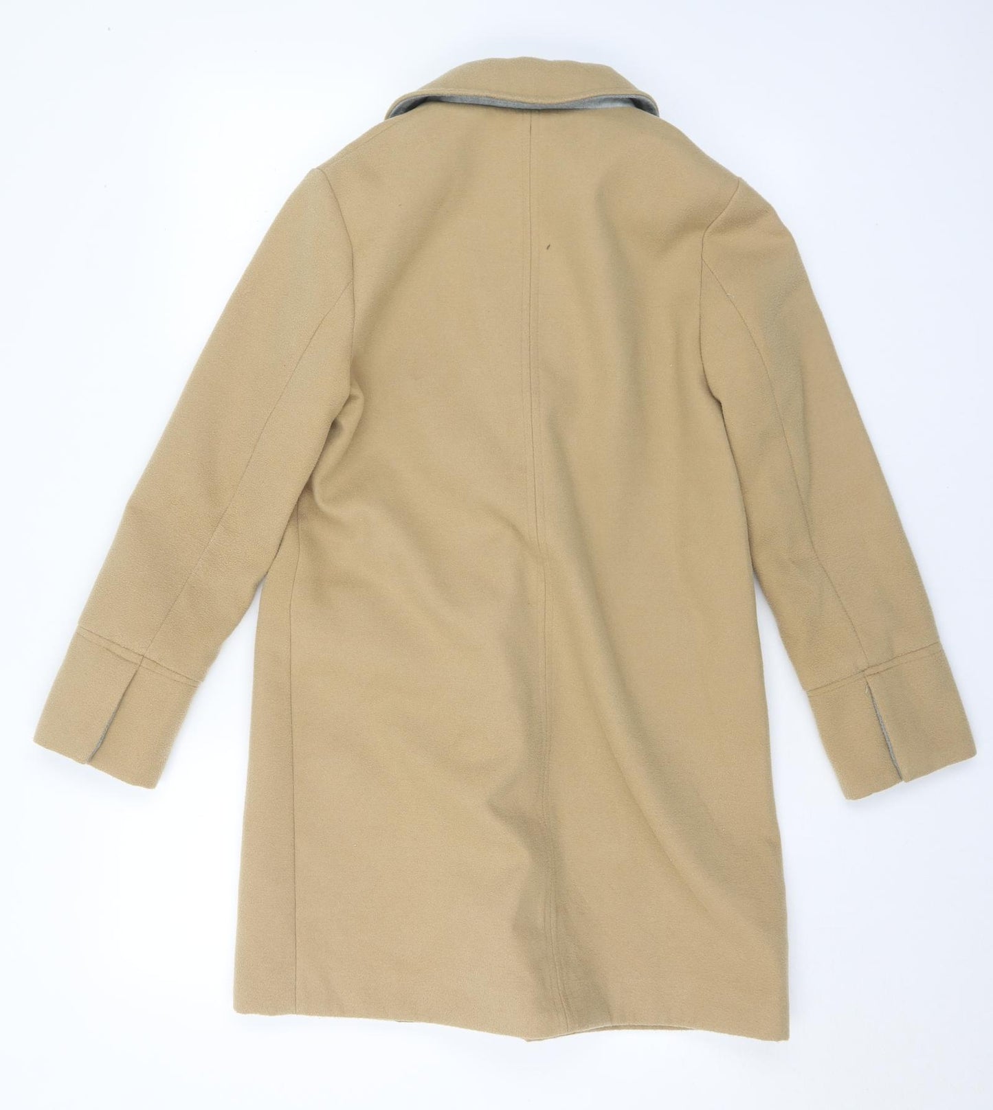 Topshop Womens Beige   Pea Coat Coat Size 8  Snap