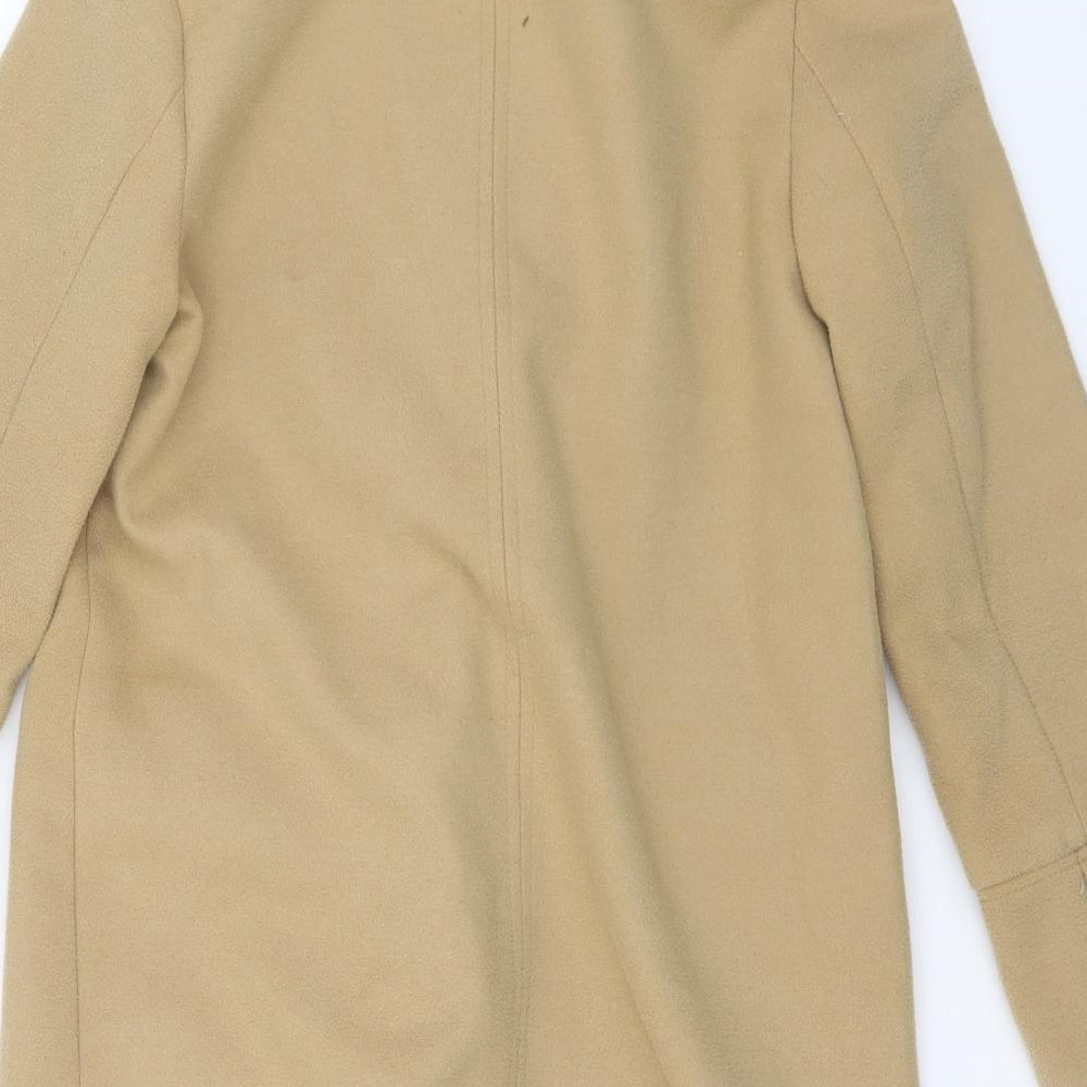 Topshop Womens Beige   Pea Coat Coat Size 8  Snap