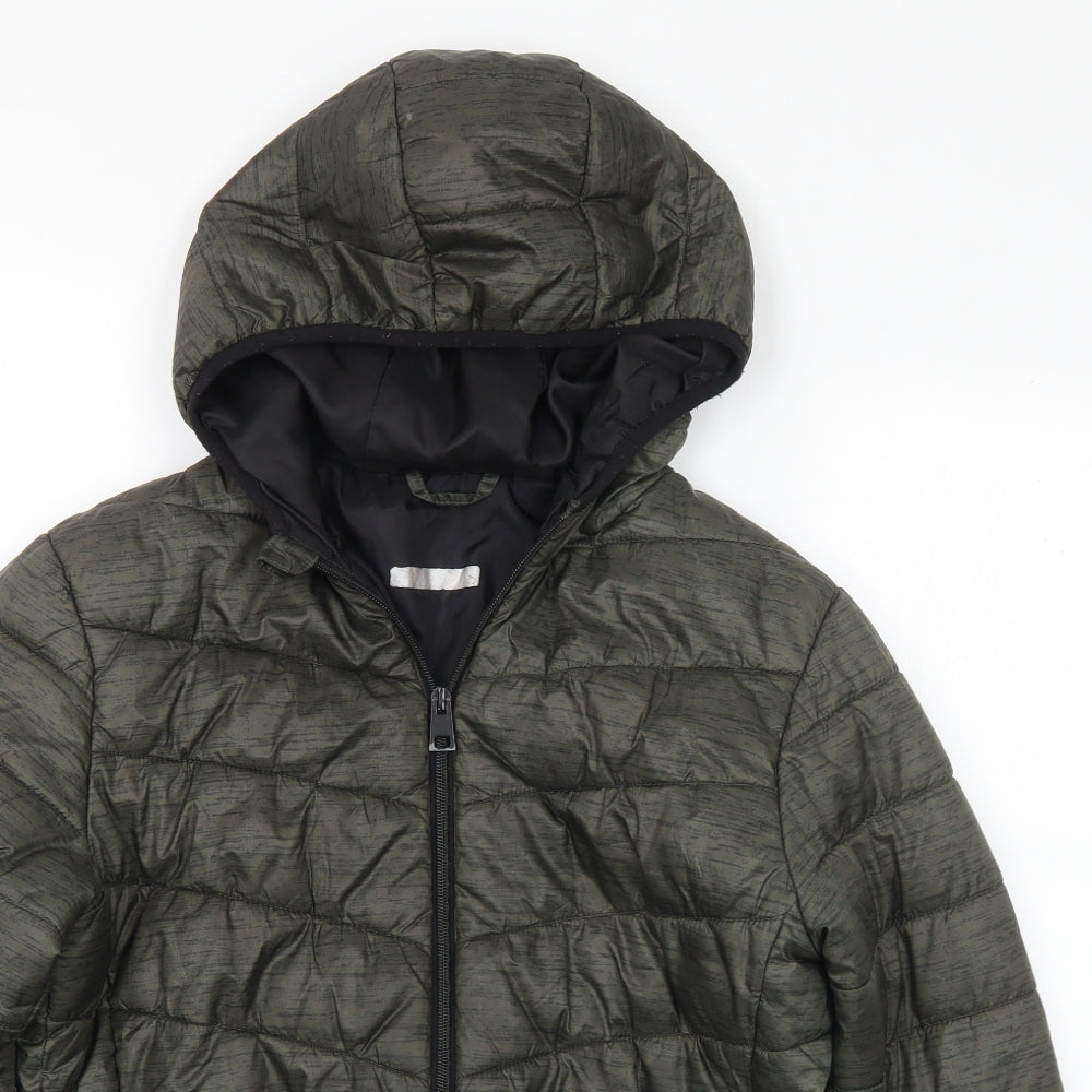 Primark Boys Green   Quilted Coat Size 12-13 Years  Zip