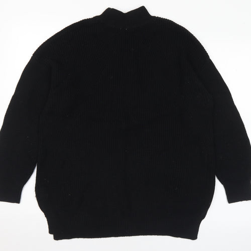 Divided Womens Black Mock Neck  Acrylic Pullover Jumper Size L