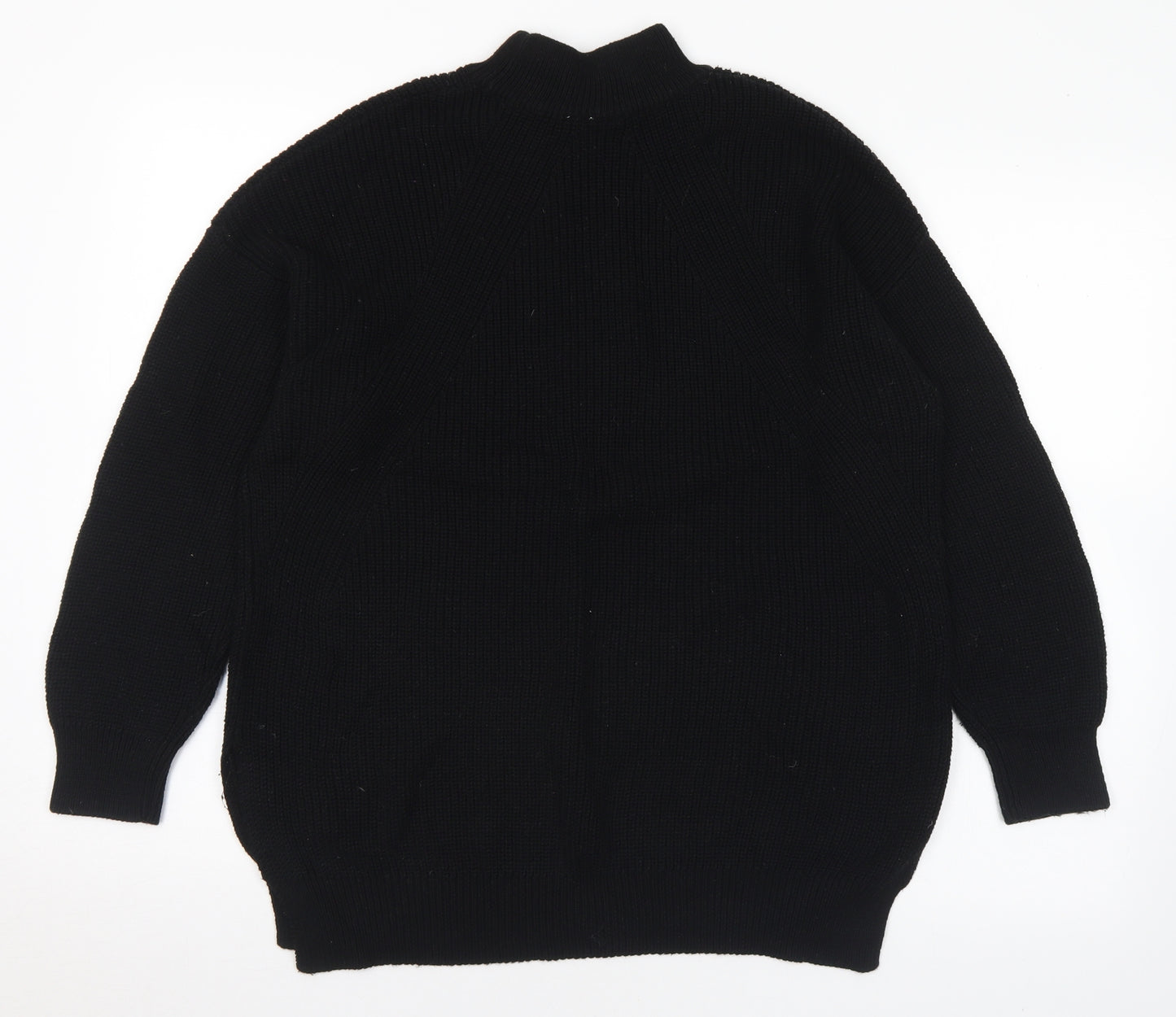 Divided Womens Black Mock Neck  Acrylic Pullover Jumper Size L