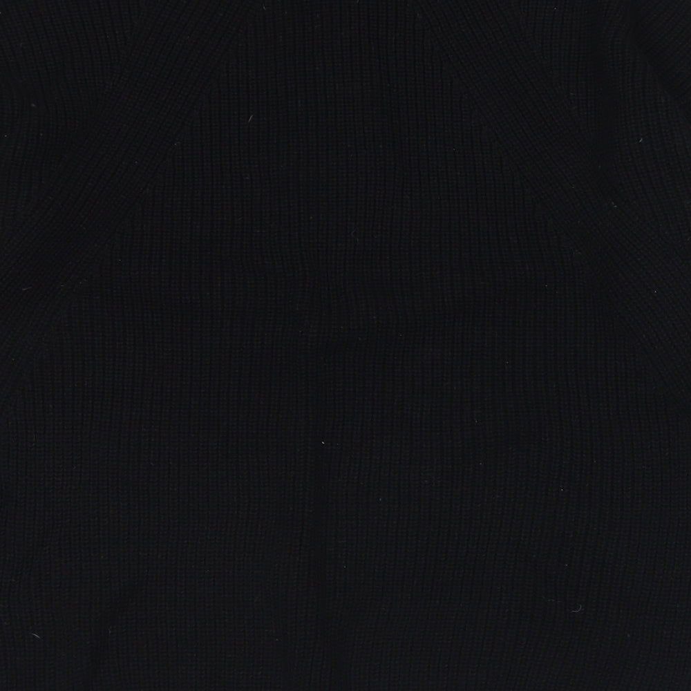 Divided Womens Black Mock Neck  Acrylic Pullover Jumper Size L